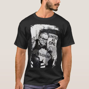 T-shirt United as One - Belgique Black & White Grunge