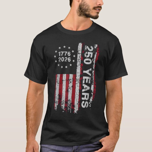 T-shirt United States 250th Anniversary Birthday Retro USA (Devant)