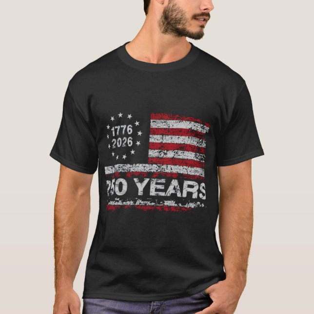 T-shirt United States 250th Anniversary Birthday Retro USA (Devant)