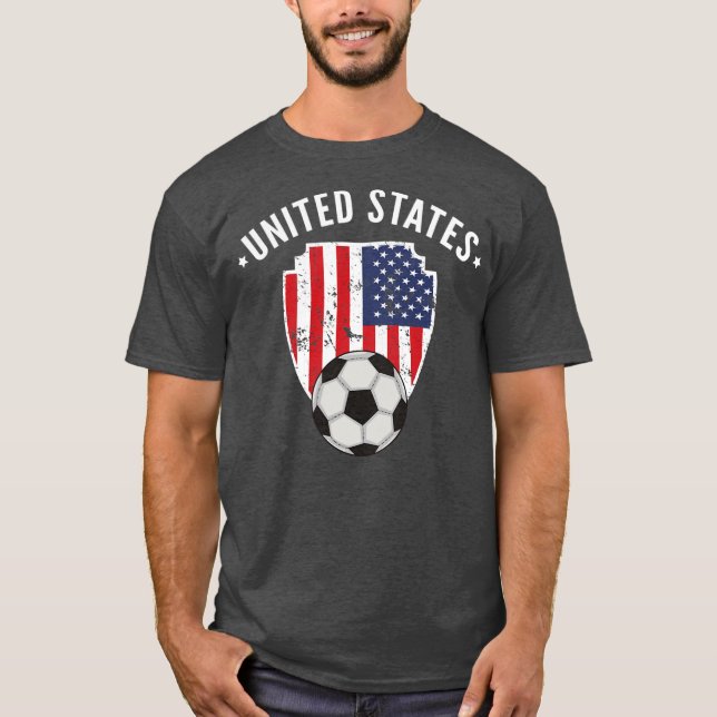 T-shirt United States Soccer Flag Football American Pride (Devant)