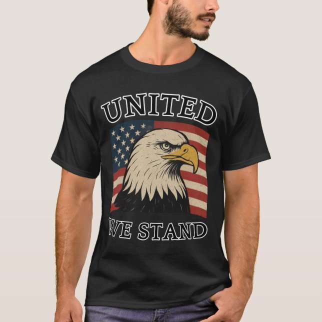 T-shirt United We Stand - American 9/11 Memorial Design (Devant)