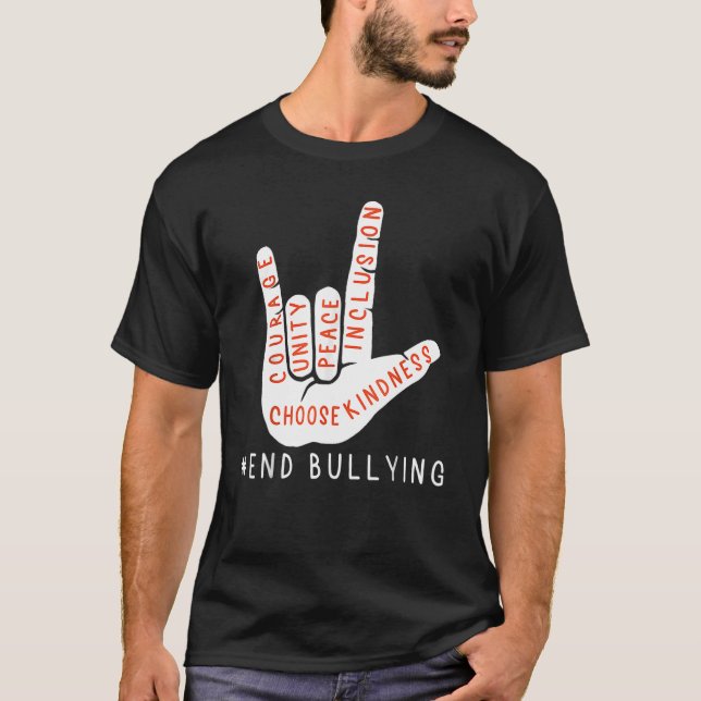 T-shirt Unity Day Orange Kids 2022 Anti Bullying Love Sign (Devant)