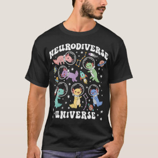 T-shirt Univers Neurodiverse Axolotl Espace Autisme Aba