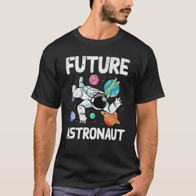 T-shirt Universe Science Outer Space Planets Kids Future A (Devant)