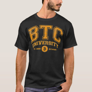 T-shirt Université BTC À La Lune, Drôle Distressed Bitco