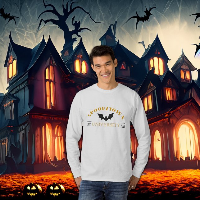 T-shirt Université Spookytown Halloween Long Manche (Créateur téléchargé)
