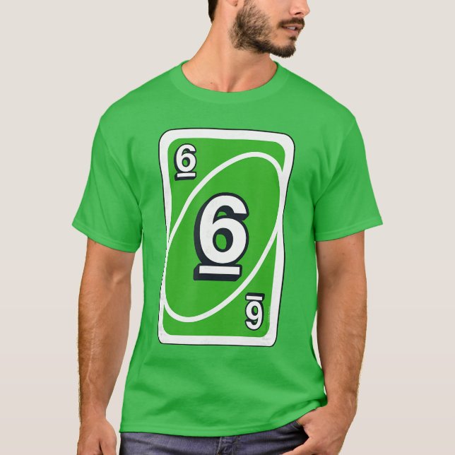 T-shirt UNO Halloween Green 6 Card (Devant)