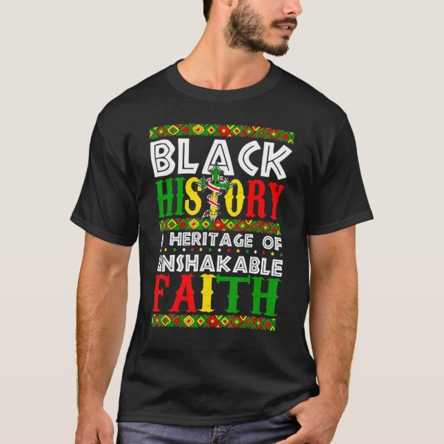 T-shirt Unshakeable Faith Black History Month African Chri (Devant)