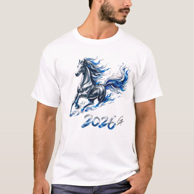 T-shirt UNSTOPPABLE,Blue Fire Horse (Devant)