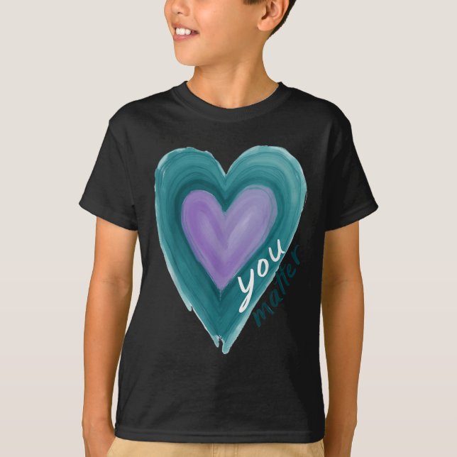 T-shirt Uplifting you  Suicide Prevention Heart Design  (Devant)