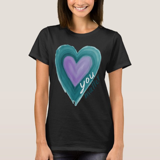 T-shirt Uplifting you  Suicide Prevention Heart Design  (Devant)