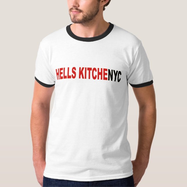 T-shirt urbain d'homme de cuisine d'enfers de NYC (Devant)