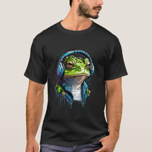 T-shirt Urban Groove : Grenouille colorée avec casque