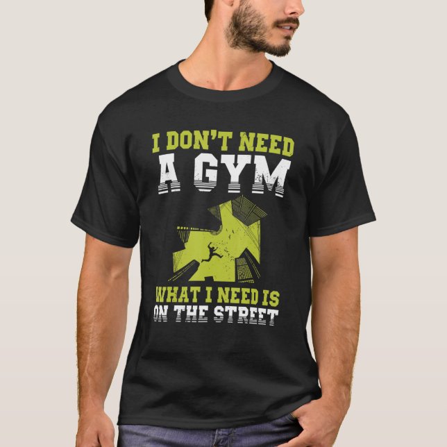 T-shirt Urban Gymnast Wall Running Design for Traceur Park (Devant)