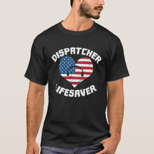 T-shirt Urgence US Drapeau Police Jaune mince ligne or Di