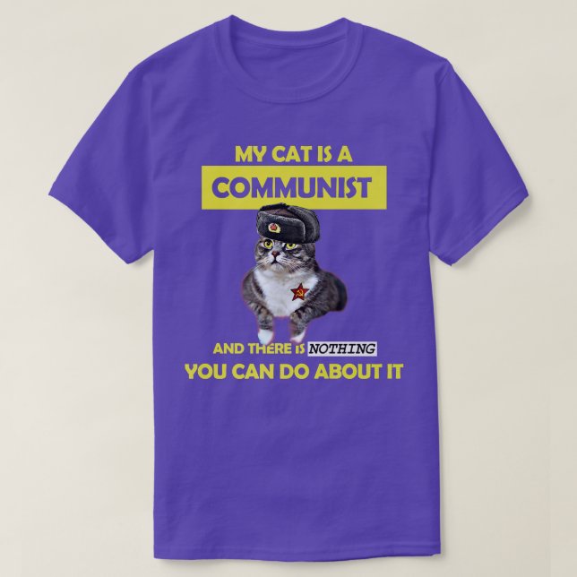 T-shirt URSS Communiste Soviétique Chat Mème Mon Chat Est  (Design devant)
