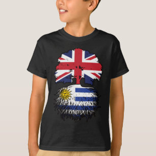 T-shirt Uruguay Britanniques Royaume-Uni drapeau des racin