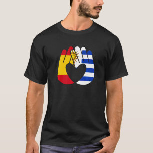 T-shirt Uruguay Drapeau Espagne Drapeau Amitié Fraternité 