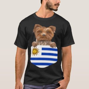 T-shirt Uruguay Drapeau Yorkshire Terrier Chien dans la po