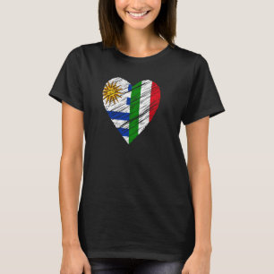 T-shirt Uruguay Italie Coeur Drapeau italien Drapeau urugu