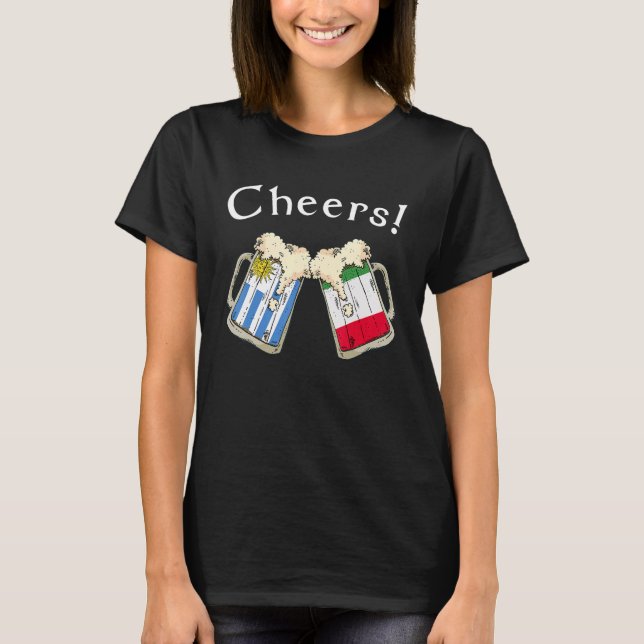 T-shirt Uruguay Italy Flag Cheers Beer Grown Patriot Count (Devant)