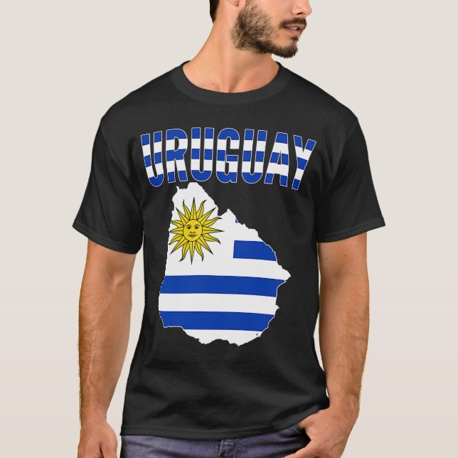 T-shirt Uruguay Uruguay Pays Carte Drapeau (Devant)
