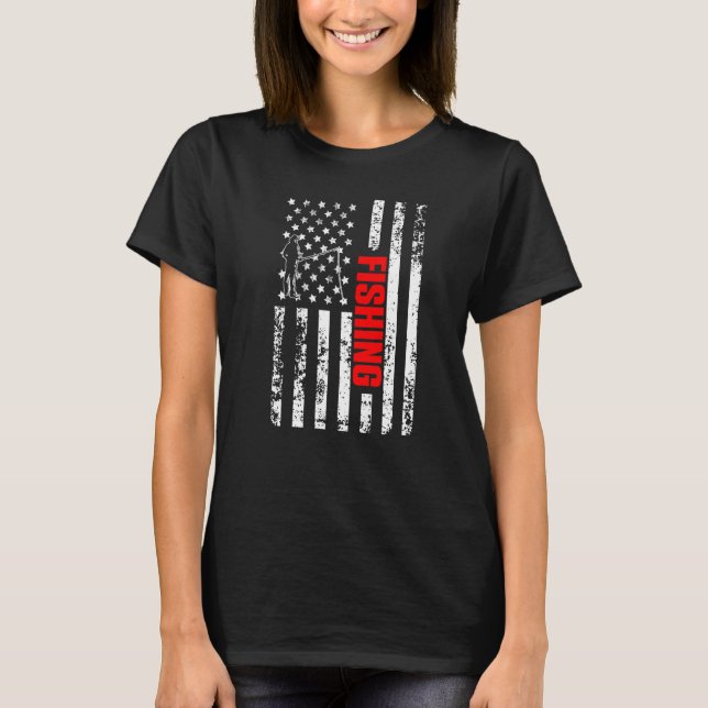 T-shirt US American Flag Sports Patriotic Fishing Premium (Devant)