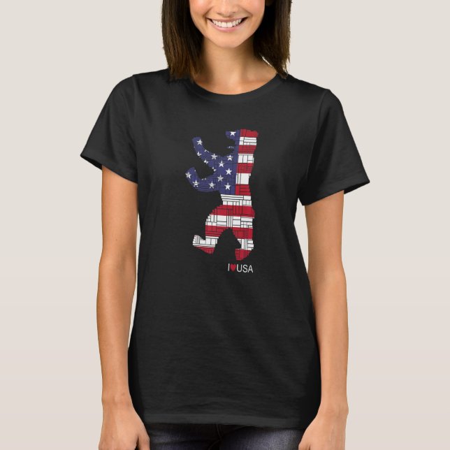 T-shirt US Berlin  Berlin Bear   I Love Berlin USA Bear (Devant)
