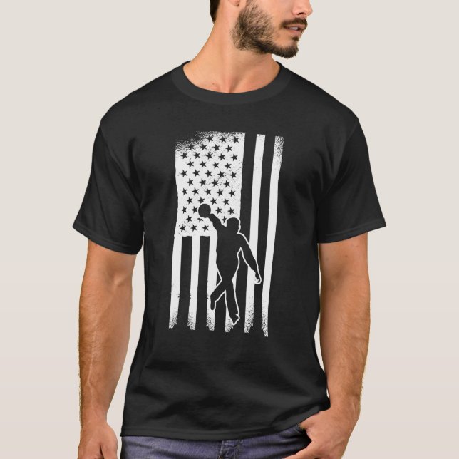 T-shirt US bowl US flag bowling équipe de bowling 1 (Devant)