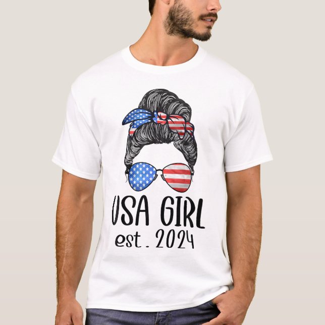 T-shirt Us Citizen Est 2024 Nouvelle Citoyenneté Américain (Devant)