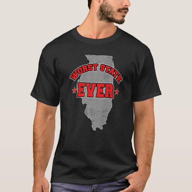 T-shirt US Citizen Proud America Land Map Worst State Illi (Devant)