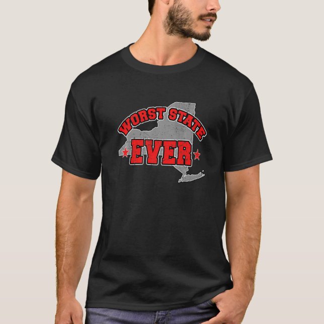 T-shirt US Citizen Proud America Land Map Worst State New  (Devant)