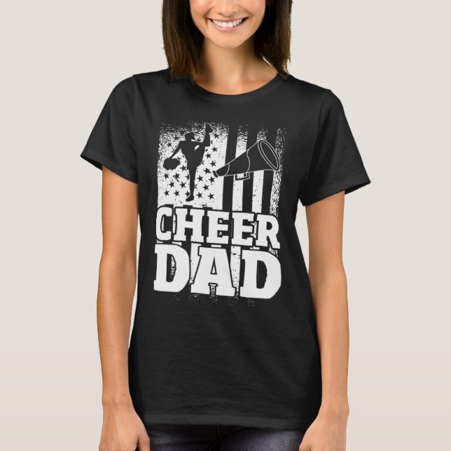 T-shirt US Flag Cheerleading Father Cheer Dad (Devant)