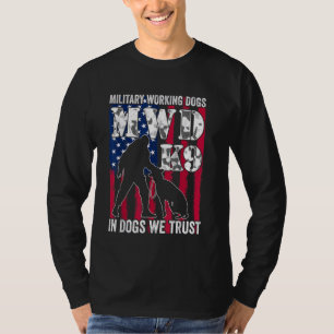 T-shirt Us Flag MWD K9 Officier Military Working Dog Polic