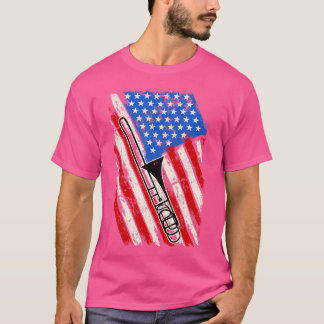 T-shirt Us Pride Trombonist 4 juillet Cadeau Jazz Music Tr