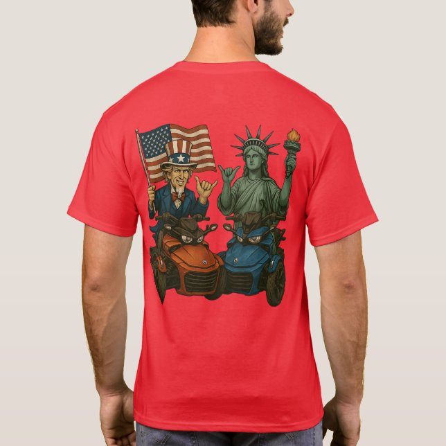 T-shirt US Spyder Ryders - Spyder Uncle Sam & Liberty 2S (Dos)