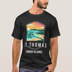 T-shirt Us Virgin Islands Plage Coucher de soleil Palm Tre