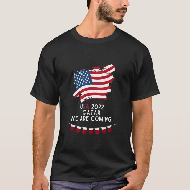 T-shirt Usa 2022 Citer Qatar Nous Venons (Devant)