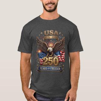T-shirt USA 250e anniversaire 1776-2026 Aigle chauve patri