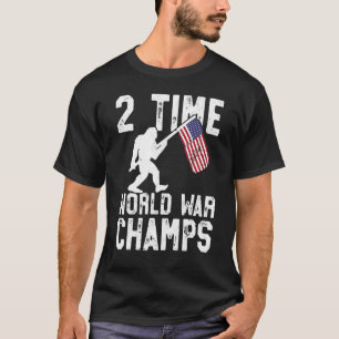 T-shirt Usa 2 fois Invaincu Guerre Mondiale Champs Sasquat
