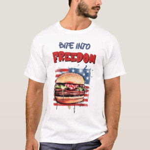 T-shirt USA 4 juillet Burgers Grill, Chill & Celebration