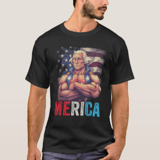 T-shirt USA 4 juillet George Washington Drôle Workout Mu