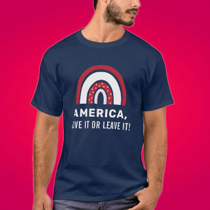 T-shirt USA 4 juillet Stylé Arc-en-ciel Patriotique Améric