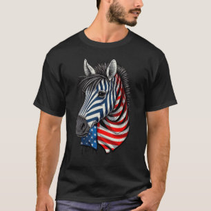 T-shirt USA 4 juillet Zebra sur le Patriotic American Zebr