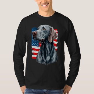 T-shirt USA 4th Of July Weimaraner on Patriotic American W