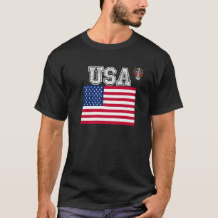 T-shirt USA America Soccer Jersey Drapeau Football Bal Jui