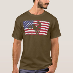 T-shirt USA American Dirt Bike Motocross Biker 1373