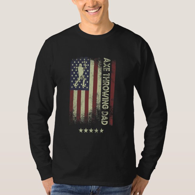 T-shirt USA American Flag  Axe Throwing Dad 1 (Devant)