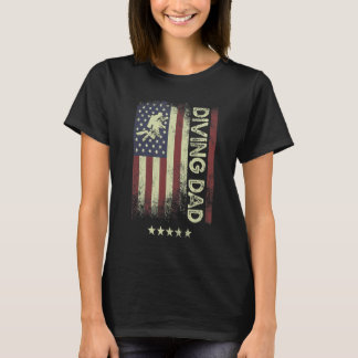 T-shirt USA American Flag Diving Papa 1