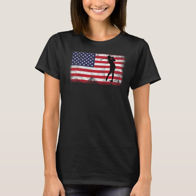 T-shirt Usa American Flag Golf Lover 4 juillet Patriotic G (Devant)